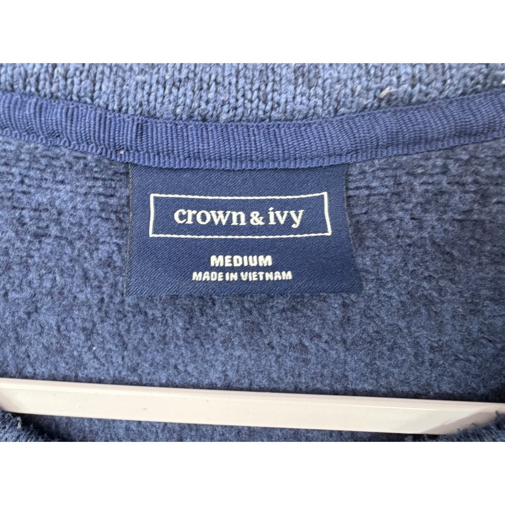Crown & Ivy Sweater Fleece Pullover Heather Blue Crewneck | Men's Medium - Picture 3 of 10